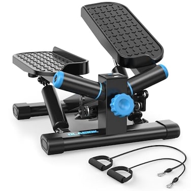 DLAEIOK Steppers for Exercise at Home Twist Stepper with 350LBS Loading Capacity Mini Stepper with Resistance Bands Hydraulic Fitness Stair Stepper for Home with LCD Monitor