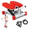 Steppers for Exercise at Home Quiet Mini Stepper with Resistance Bands 350lbs Capacity Stair Stepper Twist with LCD Monitor for Full Body Workout