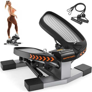 Sportsroyals Stair Stepper for ExercisesTwistMini Stepper with Resistance Bands and 330lbs Weight Capacity