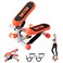 Hrelec Mini Stepper with Resistance Band Portable Stair Stepper with Calories Count Exercise Stepping Machine for Exercise Fitness Office Home Workout Equipment Orange