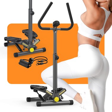 ZIWWVY Stepper Machine with Resistance Bands Mini Stepper with 300LBS Weight Capacity Twist Stepper for Full Body Workout Adjustable Step Height Smooth and Quiet Step Machine for Men Women