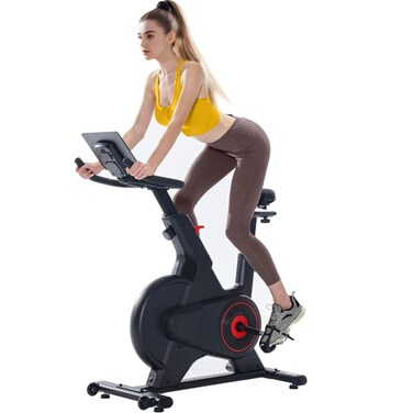 yoyomax Exercise Bike Magnetic Stationary Bicycle Indoor Cycling Bike  Fitness Stationary Bicycle Machine with Comfortable Seat Cushion  Digital Display with Pulse