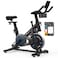 MERACH Exercise Bike for Home with Exclusive App Stationary Bike with Enhanced Electronic LED Monitor Silent Belt Drive and Comfortable Seat Cushion for Home Cardio Workout