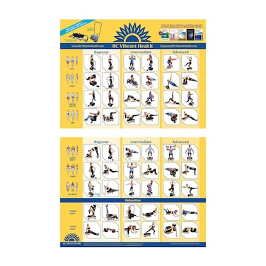 BC Vibrant Health Full Body Vibration Poster Whole Body Vibration Plate Exercise Chart Workout Poster for Vibration Plate Exercise Machine