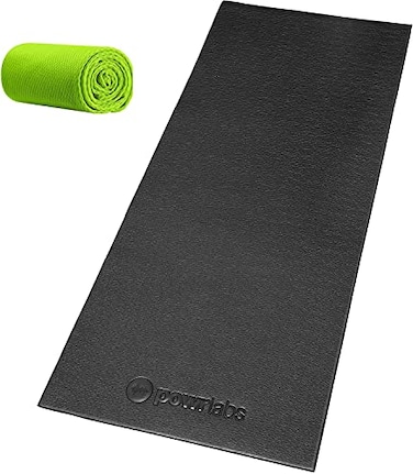 POWR LABS Exercise Bike Mats 25 x 6 ft Bike Trainer Mat Indoor Cycling Stationary Bike Mat Indoor Bike Mat Works with Wahoo Kickr Cycleops Nordictrack Rower Peloton Bike Mat for Hardwood Floor