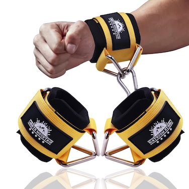Lights Mountain Adjustable Wrist Cuffs Neoprene Padded Straps for Cable Machines Strength Training Equipment