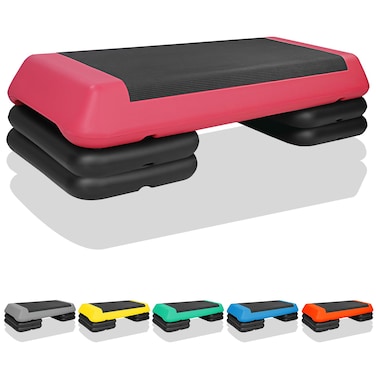 HaoKang 468Adjustable Aerobic Stepper w4 Risers Health Workout Step Platform for Sports  Fitness