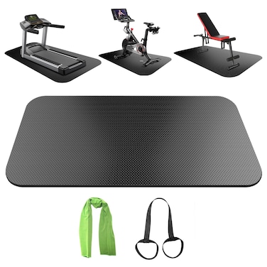 Fitness Equipment MatExercise Equipment MatTreadmill Mat Exercise Bike Mat Workout Mats for Home Gym Mats Gym Flooring Rubber Workout Mat Fitness Mat Large Yoga Mat Cardio Mat for Weightlifting