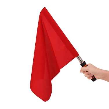 RUIXIB Sports Referee Flags with Metal Pole Foam Handle Red Stainless Steel Signal Flag Track and Field Sports Training Flag Athletic Compeion Flag for Soccer Volleyball Football Linesman Command Fl