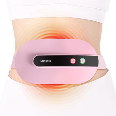 voligo Portable Cordless Heating Pad  Heating Pad for Back Pain with 3 Heat Levels and 3 Vibration Massage Modes Portable Electric Fast Heating Belly Wrap Belt for Women and GirlPink