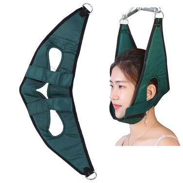 Shanrya Cervical Traction Belt Cervical Neck Traction Device Strong Breathable Neck Overhead Traction Stretcher Portable Over Door Device for Neck Pain Relief for Arthritis Physical Therapy Home
