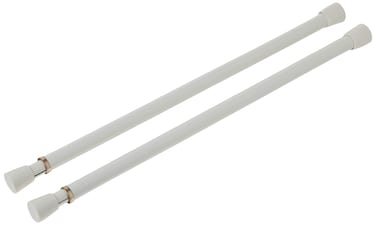 BluPier Tech Graber 716Inch Round Spring Tension Rod 11 to 18Inch Adjustable Width  White 2 Rods per Pack