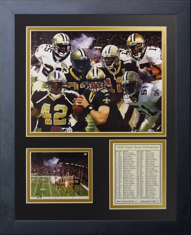 Legends Never Die New Orleans Saints 2009 Champions Framed Photo Collage 11 by 14Inch