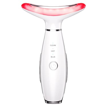 Enarit 3in1 Beauty Massager for Face and Neck Based on Triple Action LED Thermal and Vibration Technologies for Skin CareImproveFirmTightening and Smooth