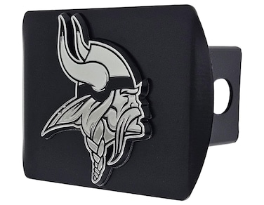 FANMATS Minnesota Vikings NFL Black Metal Hitch Cover with Chrome Team Logo  Unique Team Logo Molded Design  Easy Installation on Truck SUV Car  Ideal Gift for Die Hard Football Fan