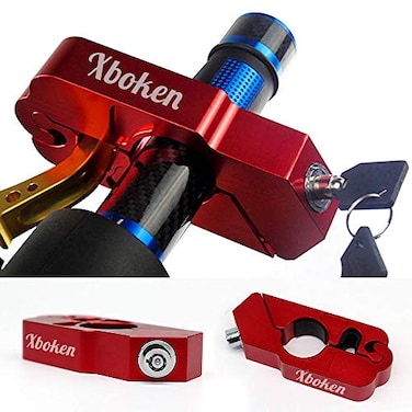 Kreatur Xboken Motorcycle Handlebar Lock Universal CNC with 2 Keys to Secure Your Motorcycle Bike ATV Moped Scooter in Under 5 Seconds