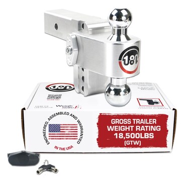 Weigh Safe 180 Hitch CTB425 Aluminum Adjustable 4 Drop  Chromed Steel Ball for 25 Receiver 18500 GTW