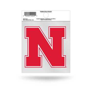 Rico Industries NCAA Nebraska Cornhuskers Primary Small Static Cling