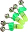 GANPUB 3Pcs Green Fishing Accessories Fishing Rod Tip Bite Alert Alarm Twin Bells with Night LED Light Lamp Fishing Bite Indicators Hunting and Fishing Tools
