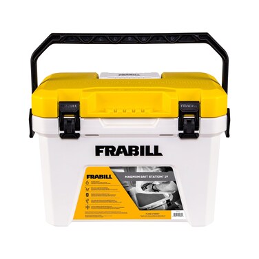 Frabill Magnum Bait Station 19 Quart Live Bait Well White and Yellow