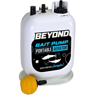 Beyond Braid Bait Pump Portable Live Bait Aerator  Long Lasting Battery Powered Bubbler Water Resistant Design XL Air Stone Keep Your Bait Alive Longer