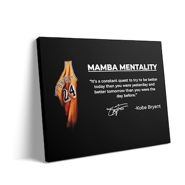 YIVIVEN Kobe Bryant Poster 16x20 Kobe Bryant Canvas Framed Mamba Mentality Wall Art Black Mamba Poster NBA Poster Basketball Poster Style 2