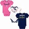 NFL babygirls 3 Pack Short Sleeve Bodysuit