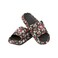FOCO NFL Womens NFL Team Logo Ladies Floral Pillow Slides Sandals