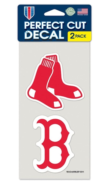 WinCraft MLB Boston Red Sox Perfect Cut Decal Set of 2 4 x 4