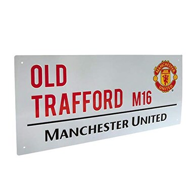 Manchester United FC Official Street Sign One Size White