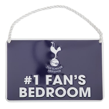 TOTTENHAM HOTSPUR NO1 FAN BEDROOM SIGN Official Licensed Football Team Signs Various Teams to Choose from White s