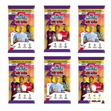 OY Gifts Topps Match Attax 2324 UEFA Champions League Trading Cards x 6 Packet Bundle  Soccer Cards 20232024