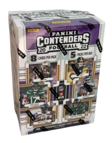 Panini 2022 Contenders NFL Football Blaster Value Box 8 Cards Per Pack 5 Packs Per Box 1 Autograph or Rookie Ticket Swatch Per Box on Average