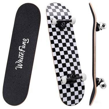 WhiteFang Skateboards for Beginners Complete Skateboard 31 x 788 7 Layer Canadian Maple Double Kick Concave Standard and Tricks Skateboards for Kids and Beginners