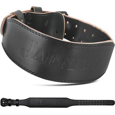 Jaffick Genuine Leather PRO Weightlifting Belt 4 Inches Wide 8 MM Thick for Men  Women Weightlifting Exercise and Back Support of Heavy Weights Training in Gym