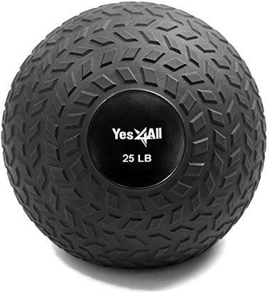 Yes4All Slam Balls Tread Exercise Ball 4KG5KG10LB 6KG7KG15LB 8KG9KG20LB 10KG11KG25LB 14KG30LB 18KG40LB for Strength Power and Crossfit Workout  Slam Medicine Ball