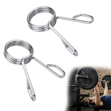 AccEncyc Spring Clip Collars 2 Inch Olympic Barbell Clamps Dumbbell Clips Weight Bar Clips for Weightlifting Powerlifting Strength Training