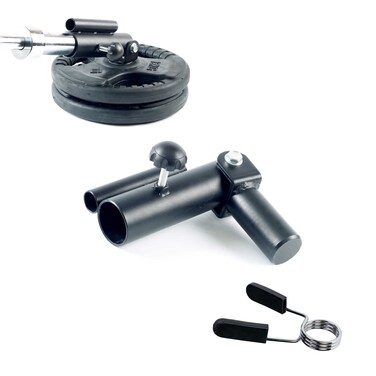 Vida Fitness  Barbell T Bar Row Plate Post Landmine Insert  360 Swivel Fits 2 inch Olympic and 1 inch Bars  Barbell Clip Included