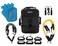 XPACK Fitness Exercise Backpack  Portable Gym for Total Body Training  with 4 Water Weights and Resistance Bands  Workout Bag for Weightlifting Cardio and Core Training Blue
