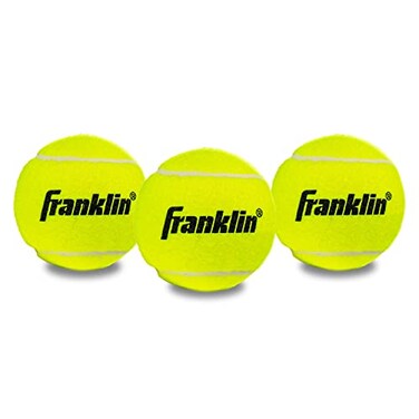 Franklin Sports Pressureless Tennis Balls  Official Size Low Pressure Tennis Balls  Great for Training  Practice  Low Bounce Tennis Balls  All Court Surface Tennis Balls  Carry Bag Included