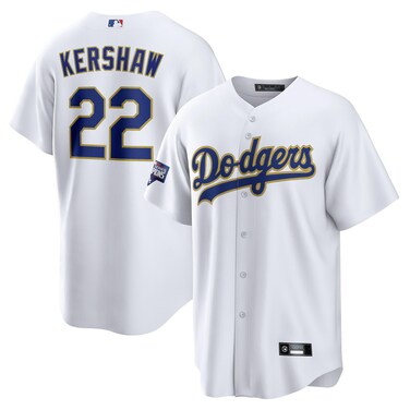 Clayton Kershaw Los Angeles Dodgers White Kids Youth 420 Cool Base Gold Program Home Player Jersey