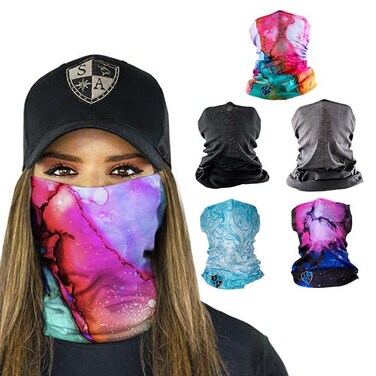 S A  UV Face Shield 5 Pack  Multipurpose Neck Gaiter Balaclava Elastic Face Mask for Men and Women