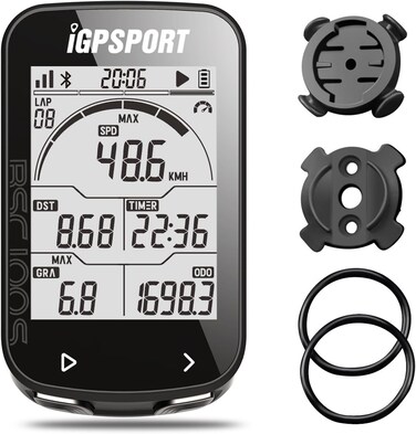 IGPSPORT Gps Bike Computer Big Screen With Ant Function Igs50E Cycle Computer Support Heart Rate Monitor And Speed Cadence Sensor Connection  Black