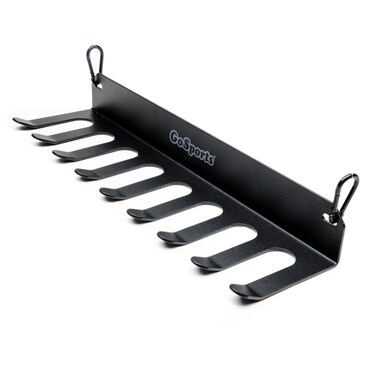 GoSports Baseball  Softball Bat Rack  Holds 16 Bats  Mount on Wall or Clip on Dugout Fence  Black