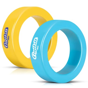 CIGITDT 2 Pack Baseball and Softball Bat Weights16 oz Baseball DonutsYellow  Blue