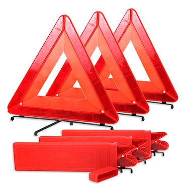 Bigetaige Warning Triangle DOT Approved 3PK Reflective Warning Road Safety Triangle Kit