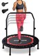 Kanchimi 40 Folding Mini Fitness Indoor Exercise Workout Rebounder Trampoline with Handle Max Load 150KG