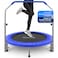 SereneLife Portable  Foldable Trampoline  40 inHome Mini Rebounder with Adjustable Handrail Fitness Body Exercise