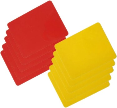 Sluswallow 10Pcs Red and Yellow Referee Card Set Sports Soccer Referee Warning Cards for Football Soccer Coach and Referee Gear