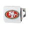 FANMATS 22609 NFL San Francisco 49ers Metal Hitch Cover Chrome 2 Square Type III Hitch Cover Red